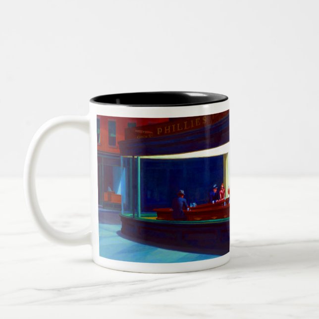 Edward Hopper Nighthawks Two-Tone Coffee Mug (Left)
