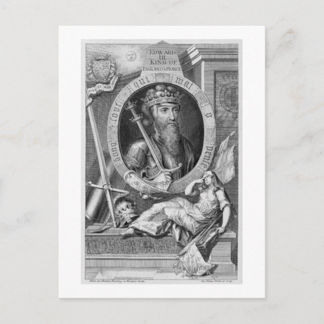 Edward III (1312-77) King of England from 1327, af Postcard (Front)
