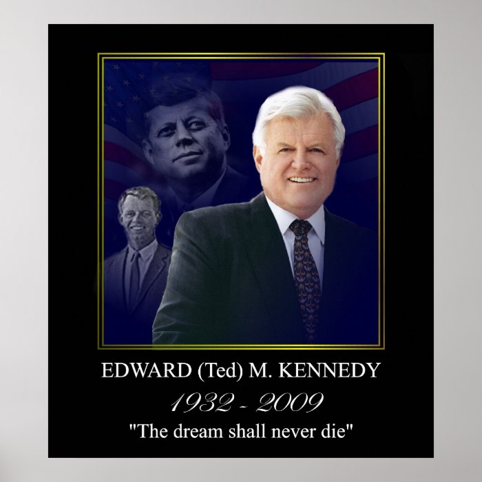 Edward Kennedy with Jack and Bobby Posters