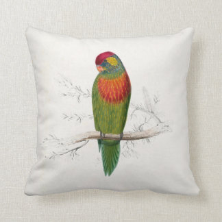 Edward Lear #8-Variegated parrakeet Throw Pillow