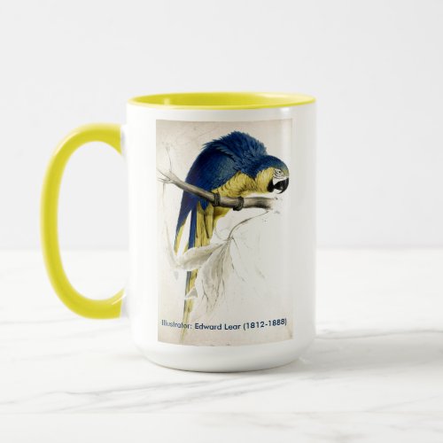 Edward Lear Bird Collection Blue And Yellow Macaw Mug