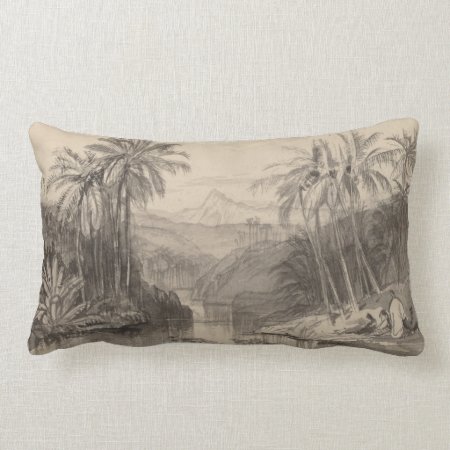 Edward Lear Tropical Palm Trees Pillow