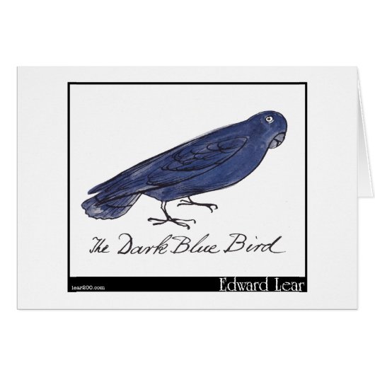 Edward Lear's Dark Blue Bird Cards (Front Horizontal)