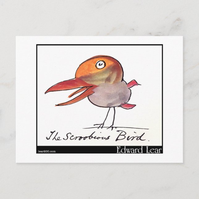 Edward Lear's Scroobious Bird Postcard (Front)