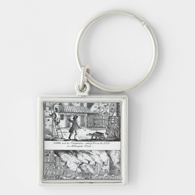 Edward Lowe and his companions setting fire Keychain (Front)