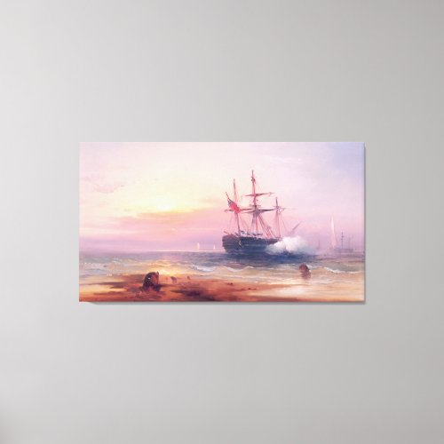 Edward Moran Salute at Sunset Canvas Print