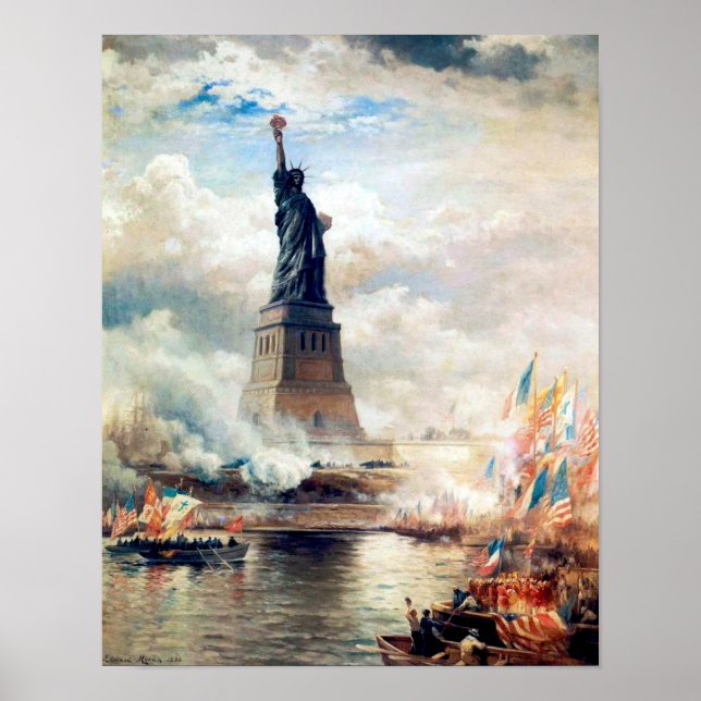 Edward Moran | Unveiling The Statue of Liberty Poster (Front)