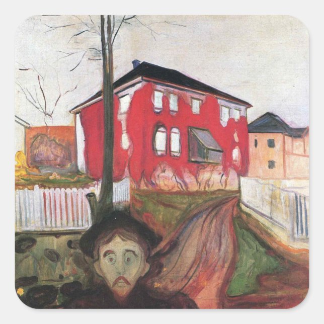 Edward Munch Art Painting Square Sticker (Front)