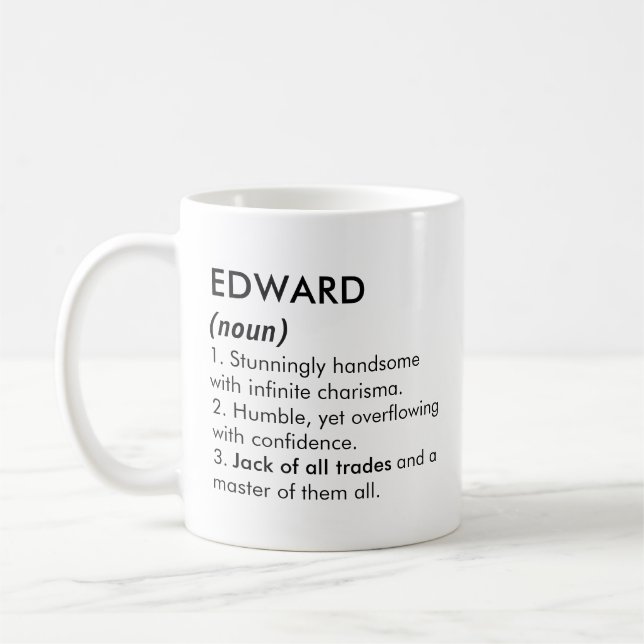 Edward name, Editable name, Custom name Coffee Mug (Left)