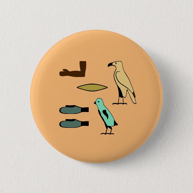 Edward Name in Hieroglyphs symbols of ancient Egyp Button (Front)