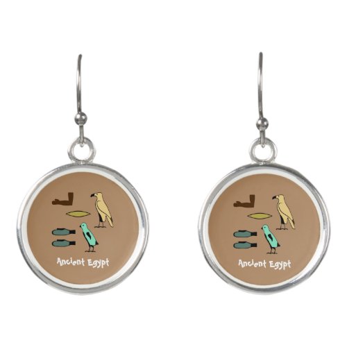 Edward Name in Hieroglyphs symbols of ancient Egyp Earrings