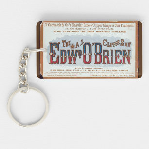 Edward O'Brien Clipper sailing ship 1900 Keychain
