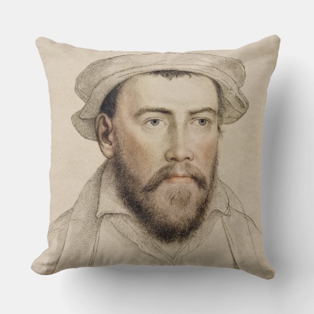 Edward Stanley Earle of Darby (1508-1572) engraved Throw Pillow (Front)