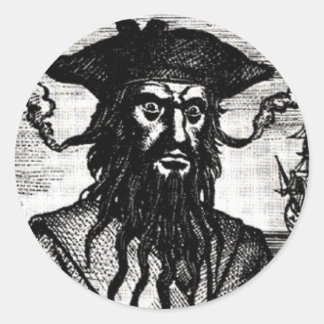 Edward Teach Portrait Classic Round Sticker