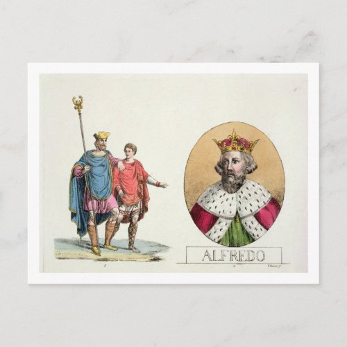 Edward the Confessor and King Alfred plate 7 from Postcard