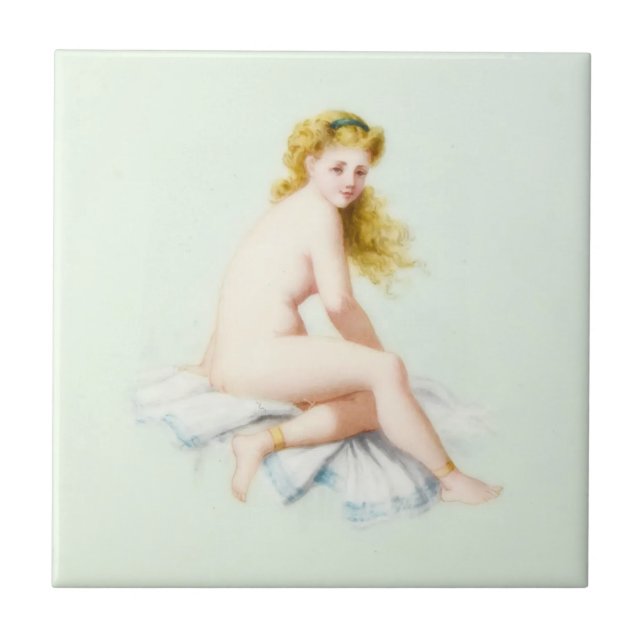 Edwardian Era Blonde Doll Ceramic Tile (Front)