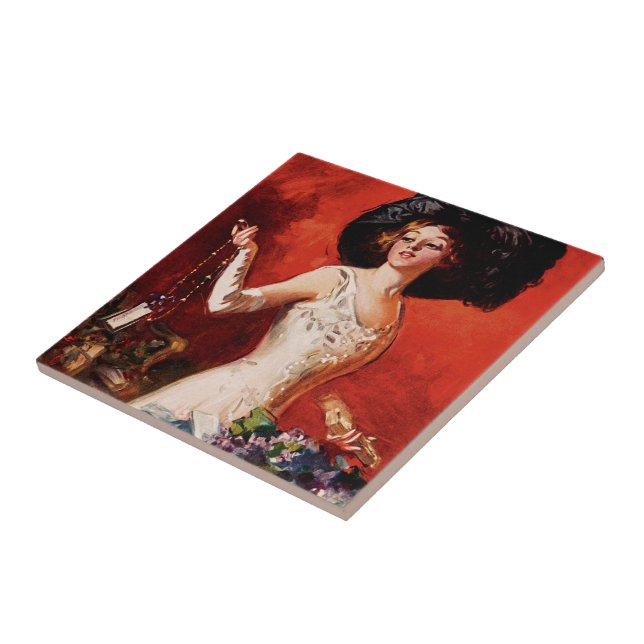 Edwardian Glamor Girl Tile (Side)