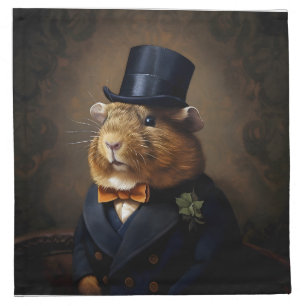 Edwardian Guinea Pig Gentleman Cloth Napkin