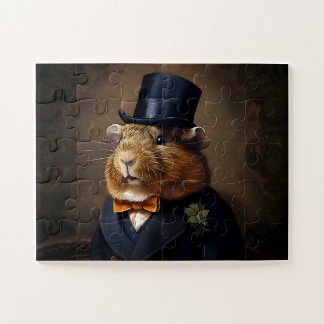 Edwardian Guinea Pig Gentleman Jigsaw Puzzle (Horizontal)