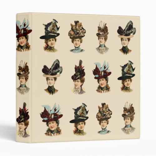 Edwardian Ladies Hats 1 3 Ring Binder