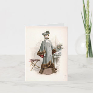 Edwardian Lady In A Fine Coat Vintage Fashion Card