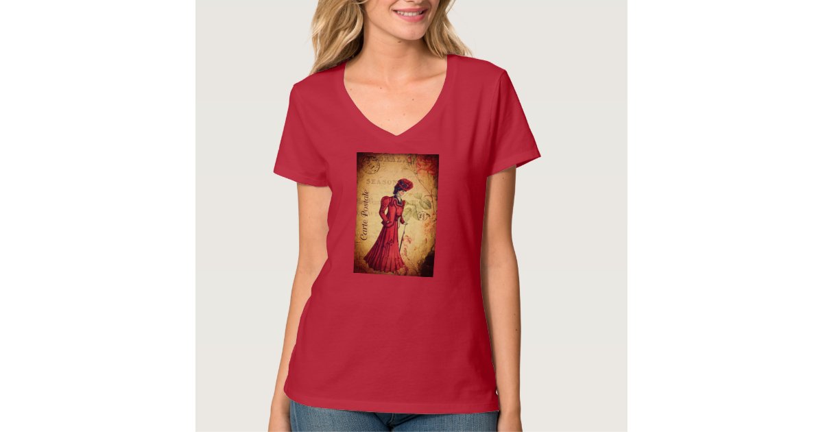 Edwardian Lady Postcard Ephemera T-Shirt | Zazzle