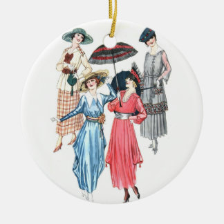 Edwardian Women Fashion Ornament for Spring Summer