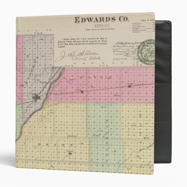Edwards County, Kansas 3 Ring Binder (Front/Inside)