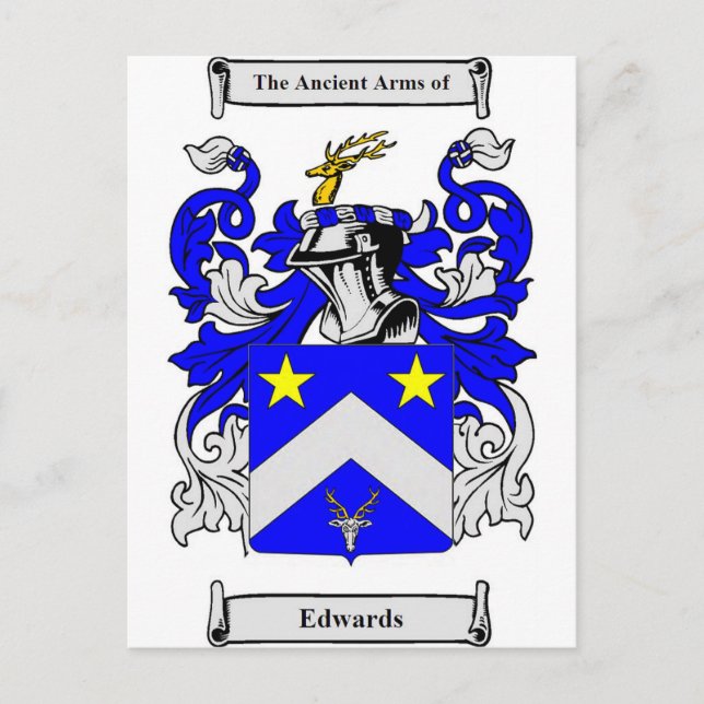 Edwards (English) Coat of Arms Postcard (Front)
