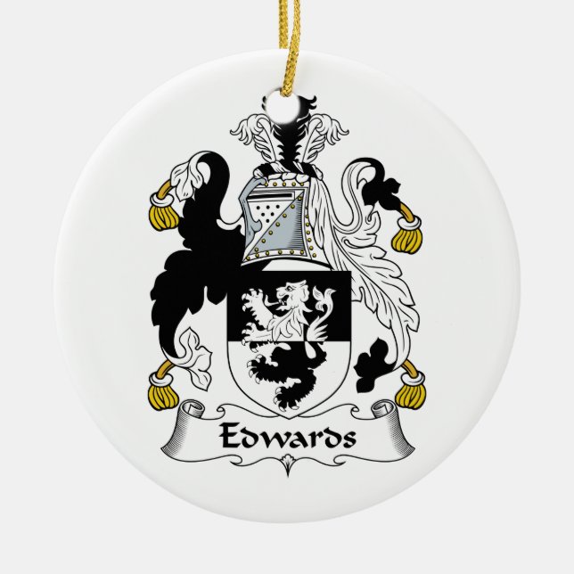 Edwards Family Crest Ceramic Ornament (Front)