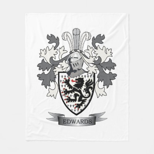 Edwards Family Crest Coat of Arms Fleece Blanket