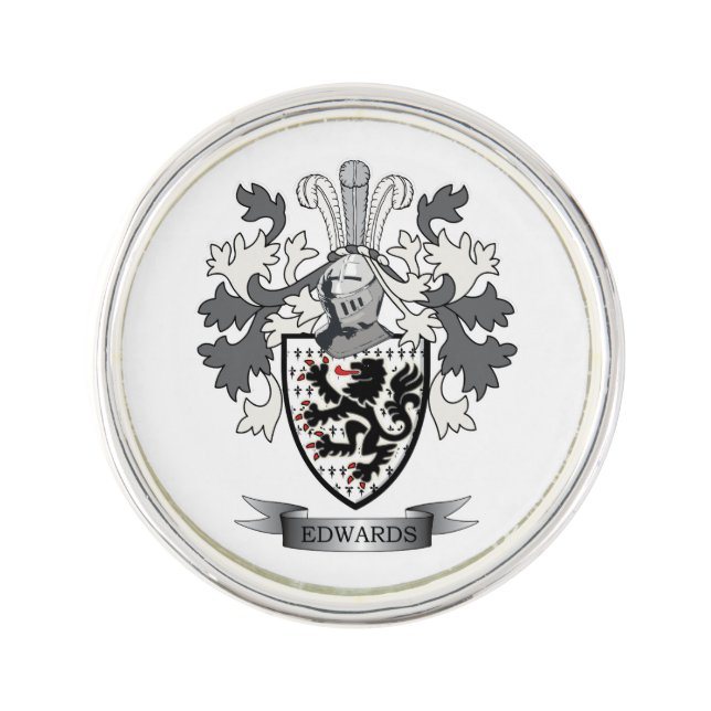 Edwards Family Crest Coat of Arms Lapel Pin (Front)