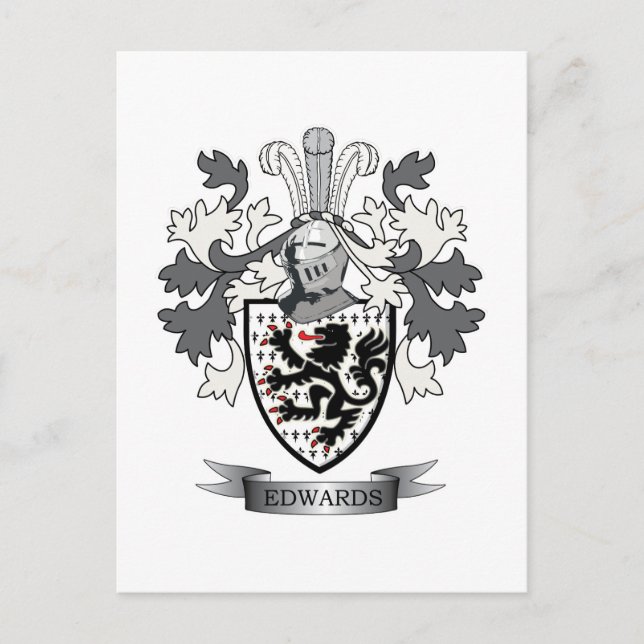 Edwards Family Crest Coat of Arms Postcard (Front)