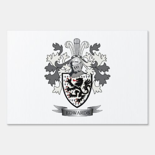 Edwards Family Crest Coat of Arms Yard Sign