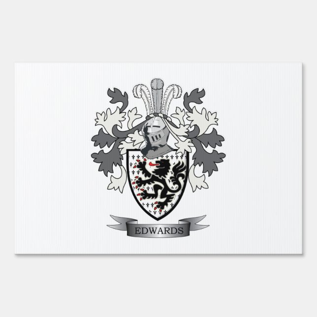 Edwards Family Crest Coat of Arms Yard Sign (Front)
