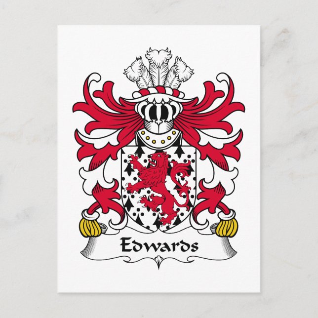 Edwards Family Crest Postcard (Front)
