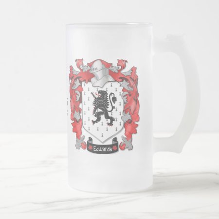Edwards Family Crest - Wales-canada Frosted Glass Beer Mug