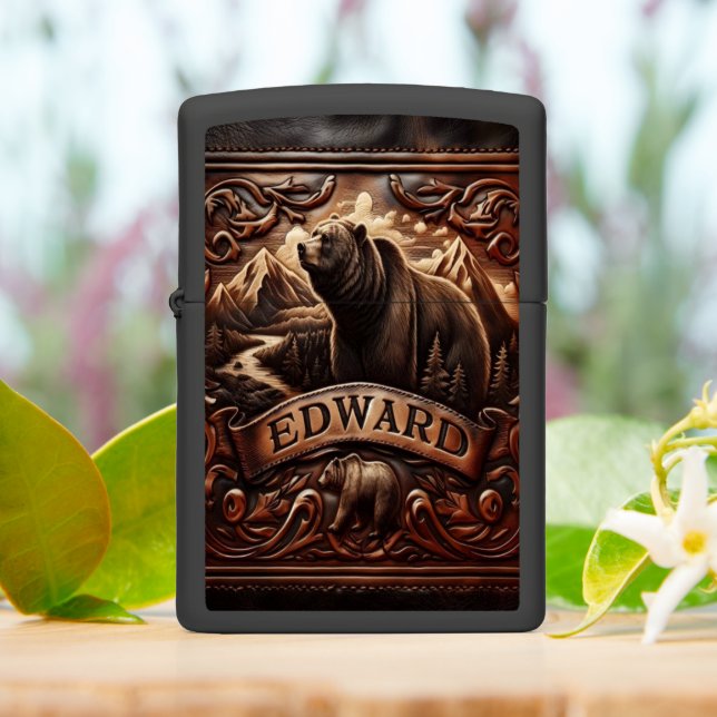 Edward's Grizzly Legacy Zippo Lighter (On Table)