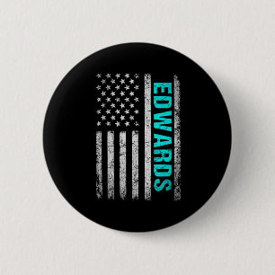 Edwards Name American Flag - Edwards Last Name Button