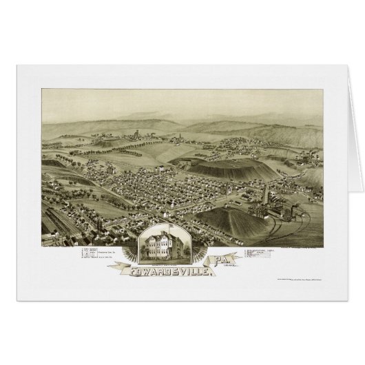 Edwardsville, PA Panoramic Map - 1892 Cards (Front Horizontal)