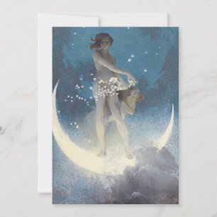 Edwin Blashfield Stars Scattering Art Nouveau Invitation