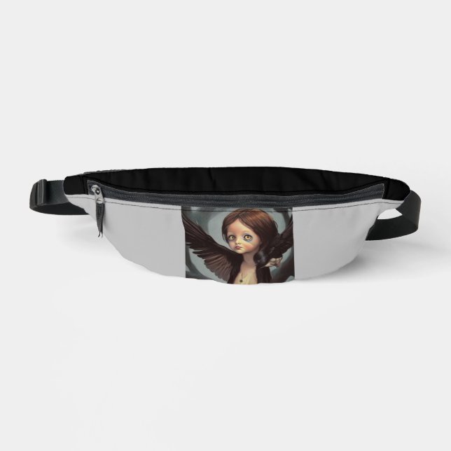 Edwin gothic black bird crow grunge fanny pack (Front)