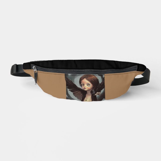 Edwin gothic black bird crow grunge fanny pack (Front)