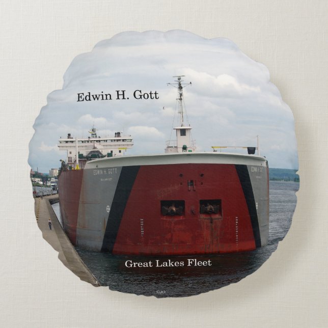 Edwin H. Gott bow round pillow (Front)