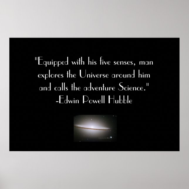 Edwin Hubble Quote Poster (Front)