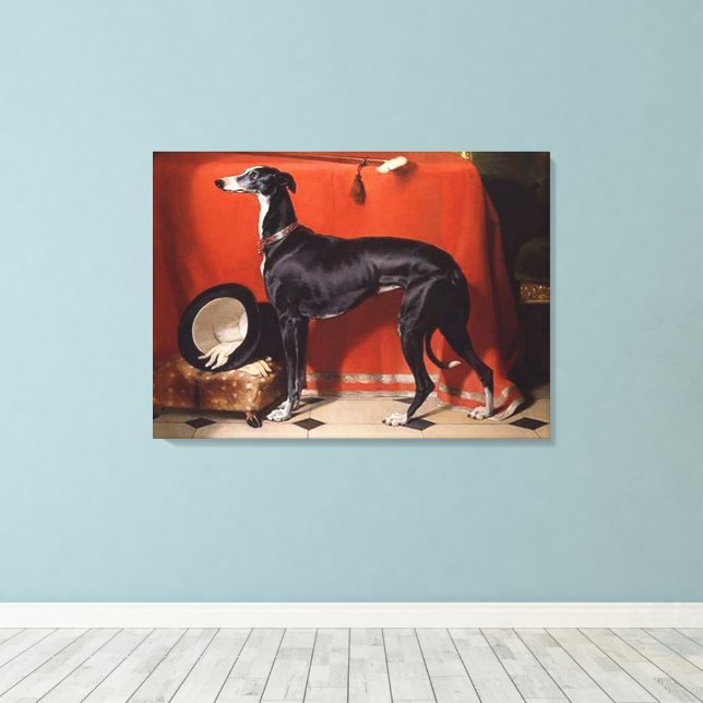 Edwin landseer A Favorite Greyhound of Prince Albe Canvas Print (Insitu(Wood Floor))