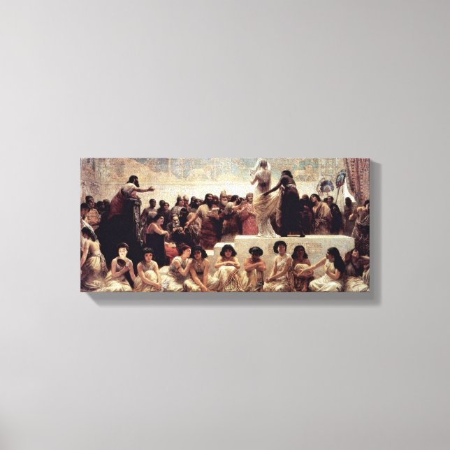 Edwin Long - The marriage market of Babylon Canvas Print (Front)