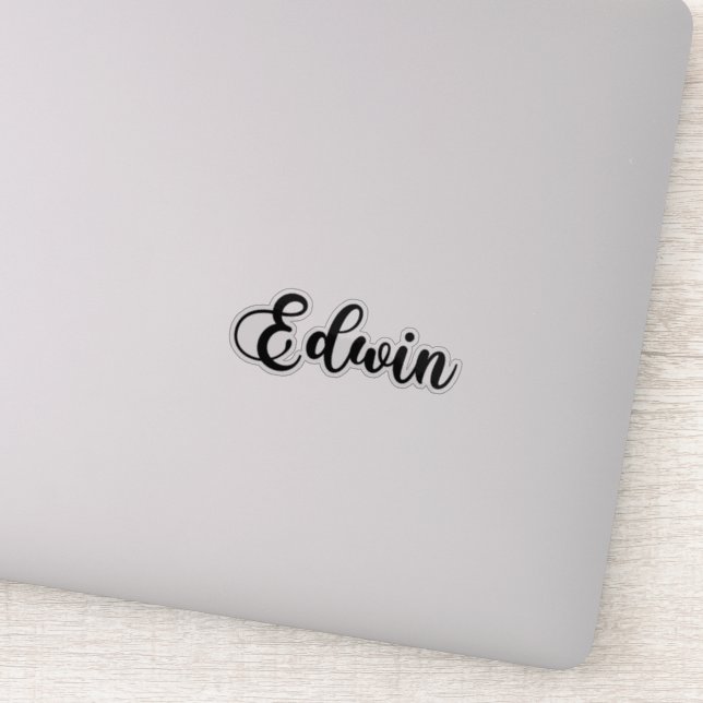 Edwin Name - Handwritten Calligraphy Sticker (Detail)