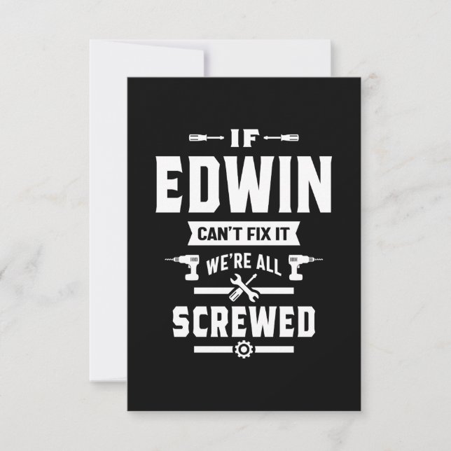 Edwin Personalized Name Birthday Gift RSVP Card (Front)