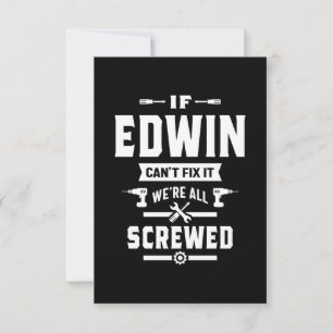 Edwin Personalized Name Birthday Gift RSVP Card